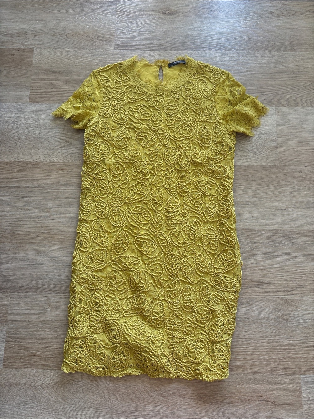 Zara Yellow Lace Mini Dress